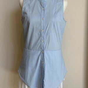 Derek Lam Sleeveless Blouse with Pleated White underlay